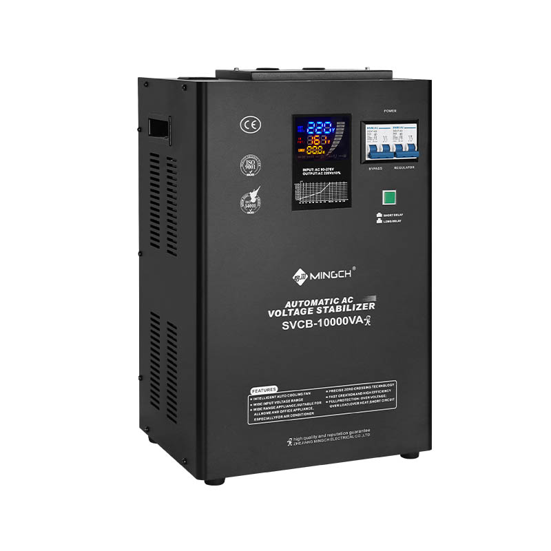 Mingchuan SVCB Digital Display Wall-Mounted AC Voltage Stabilizer Single-Phase 10kVA 220v Fully Automatic Household Voltage Stabilizer